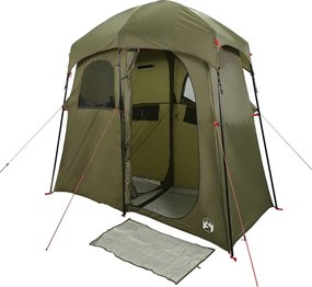 vidaXL Σκηνή Ντους 2 Ατόμων Αδιάβροχη Πράσινη Λαδί