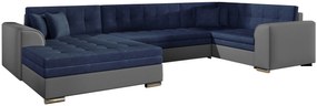 Γωνιακός καναπές Darius-Αριστερή-Μπλε - Γκρι