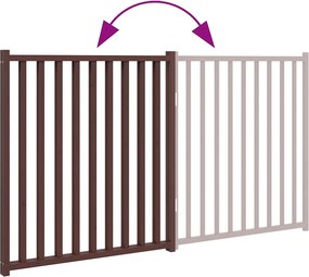 vidaXL Πύλη σκύλου πτυσσόμενη 2 πάνελ καφέ δρυς 160 εκ. Μασίφ Ελάτη