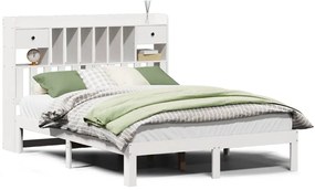 vidaXL Κρεβάτι Βιβλιοθήκη Χωρίς Στρώμα 150x200 εκ Μασίφ Ξύλο Πεύκου