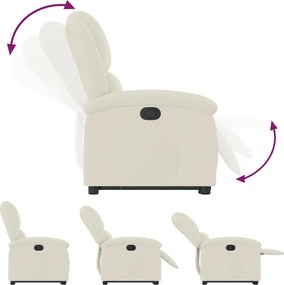 vidaXL Πολυθρόνα Ανακλινόμενη με Ανύψωση Κρεμ Βελούδινη