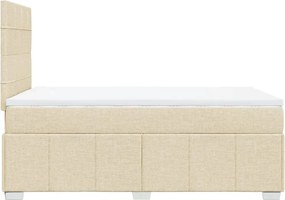 vidaXL Κρεβάτι Boxspring με Στρώμα Κρεμ 120x200 εκ. Υφασμάτινο