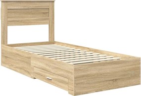 vidaXL Σκελετός Κρεβατιού Δρύς Sonoma 100 x 200 cm Επεξεργασμένο Ξύλο