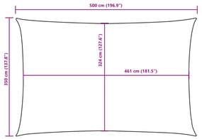 Πανί Σκίασης Ορθογώνιο Taupe 3,5 x 5 μ. από Ύφασμα Oxford 135435