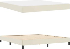vidaXL Σκελετός Κρεβατιού με στρώμα Κρεμ 180 x 200 cm ύφασμα