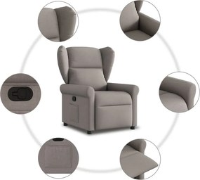 vidaXL Πολυθρόνα Ανακλινόμενη Taupe Υφασμάτινη