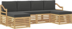 vidaXL Σετ Καναπέ 6 pcs Άσπρο και Ανθρακί 245 x 122,5 x 73 εκ