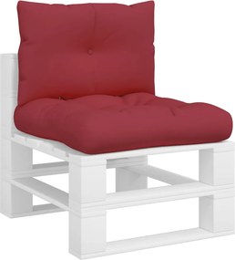 vidaXL Μαξιλάρια Παλέτας 2 τεμ. Μπορντό Υφασμάτινα