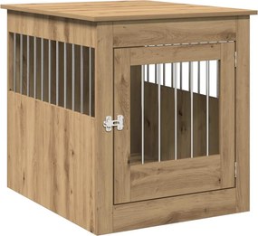 vidaXL Κλουβί Σκύλου τεχνίτης Δρυς 64,5 x 80 x 71 εκ από Επεξεργ. Ξύλο