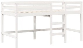 vidaXL Κρεβάτι Υπερυψωμένο με Οροφή Λευκό 80x200 εκ. Μασίφ Ξύλο Πεύκου