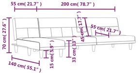 Καναπές Κρεβάτι Γωνιακός Αν. Γκρι 255x140x70 εκ. Υφασμάτινος - Γκρι