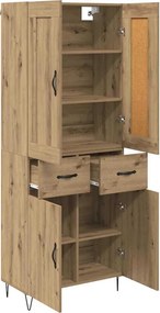 vidaXL Highboard Artisan Oak 69,5 x 34 x 180 εκ. Επεξεργασμένο ξύλο