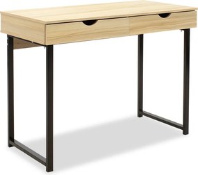 Γραφείο Vitor μεταλλικό με επιφάνεια MDF χρώμα φυσικό 100x48x75εκ