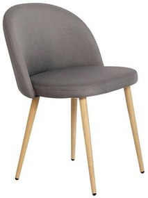 Καρέκλα Bella ΕΜ762,4 54x56x77cm Natural-Dark Grey Σετ 4τμχ Metal, Fabric