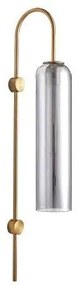 Απλίκα Φωτιστικό Τοίχου Γυαλί H70 Φ15 Eurolamp-144-56000-Φιμέ/Smoke 144-56000