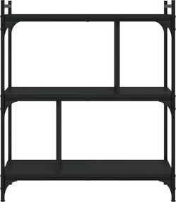 vidaXL Βιβλιοθήκη 3 Επιπέδων Μαύρη 76 x 32 x 88 εκ. από Επεξεργ. Ξύλο