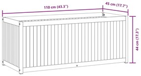 Ζαρντινιέρα Κήπου 110x45x44 εκ. Μασίφ Ξύλο Ακακίας/Ατσάλι - Καφέ