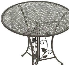 Τραπεζαρία Abriel σετ 3τεμ μέταλλο ανθρακί antique