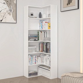 Βιβλιοθήκη Λευκό ANOCAR 60x20x176