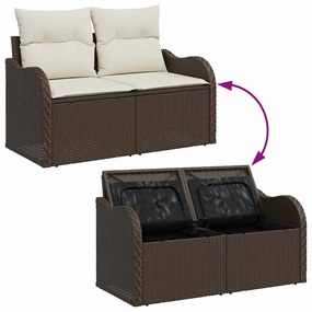 vidaXL Σετ Καναπέ Κήπου 9 pcs Καφέ 100 x 55 x 73 εκ Πολυ ράταν