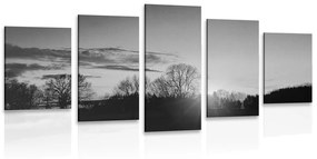 Εικόνα 5 μερών ενός υπέροχου ηλιοβασιλέματος σε ασπρόμαυρο - 200x100