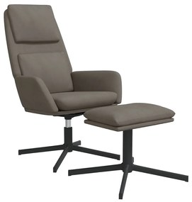 vidaXL Πολυθρόνα Relax Ανοιχτό Γκρι Βελούδινη με Σκαμπό