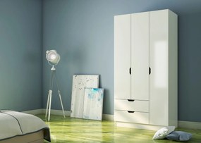 Τριφυλλη Ντουλαπα Ματ Λευκό RB 45x90x180