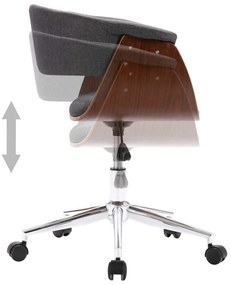 vidaXL Καρέκλες Τραπεζαρίας Περιστρεφόμενες 2 τεμ. Γκρι Υφασμάτινες