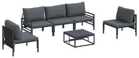 vidaXL Σετ Καναπέ Κήπου 6 pcs Ανθρακί Ατσάλι
