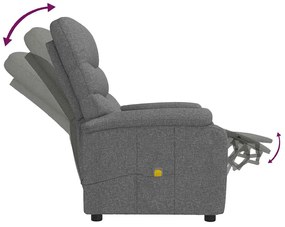 vidaXL Πολυθρόνα Μασάζ Σκούρο Γκρι Υφασμάτινη