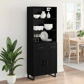 vidaXL Highboard 2 pcs Μαύρη Οξυά 69,5 x 34 x 180 εκ.