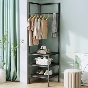 Κρεμάστρα ράγα οργάνωσης ρούχων Nextdeco μαύρη Υ180x45x45εκ
