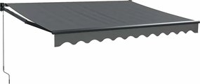 vidaXL Τέντα Πτυσσόμενη Ανθρακί 3,5 x 2,5 μ. Ύφασμα και Αλουμίνιο