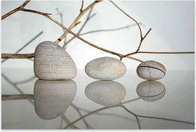 Πίνακας σε καμβά "Stones and Branches" Megapap ψηφιακής εκτύπωσης 90x60x3εκ.