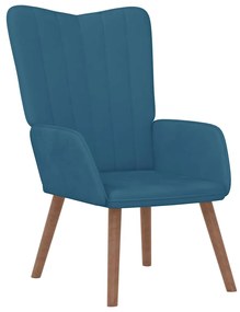 vidaXL Πολυθρόνα Relax Μπλε Βελούδινη