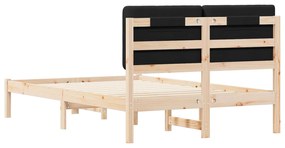 vidaXL Σκελετός Κρεβατιού με Επενδεδυμένο Κεφαλάρι Μαύρο 120 x 200 cm