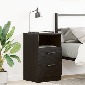 vidaXL κομοδίνο  Μαύρο Δρυς 40x35x65 εκ Made of Engineered Wood