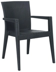 Πολυθρόνα βαρέους τύπου ZEUS απο PP σε χρώμα μαύρο 58x57x89