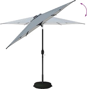 vidaXL Ομπρέλα Κήπου με LED Φώτα και Βάση 270 x 270 εκ Πολυεστέρας