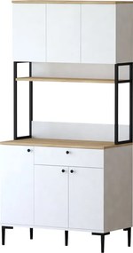 Ντουλάπια κουζίνας Lenner pakoworld λευκό-sonoma 90x45x184εκ