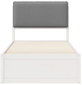 vidaXL Σκελετός Κρεβατιού με Επενδεδυμένο Κεφαλάρι Ανοιχτό γκρι