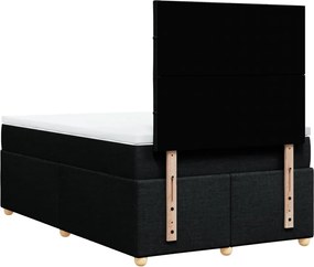 vidaXL Κρεβάτι Boxspring με Στρώμα Μαύρο 120x200 εκ. Υφασμάτινο