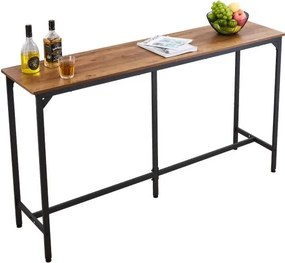 VEVOR Bar Table, 1PCS 1600.2mm Kitchen Bar Table, Tall Dining Tables with Rounded Edge, Rectangular High Top Kitchen Tables for Balcony, Living Room, Light Brown, Black, Extended Horizontal Design