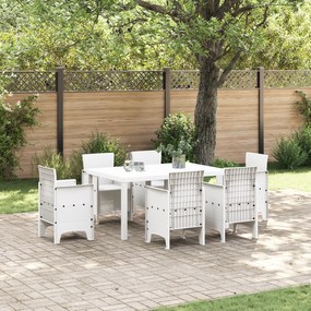 vidaXL Κήπου Τραπέζι Λευκό 150x100x73 εκ Πλαστικό Ράττα