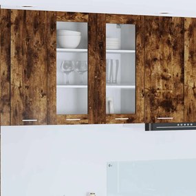 vidaXL Κρεμαστό ντουλάπι με ράφι Riga Καπνιστό Δρύς 80 x 31 x 80 εκ.