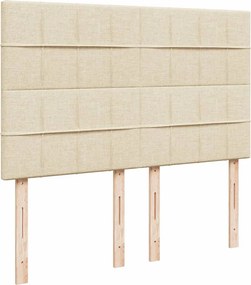 vidaXL Κρεβάτι Boxspring με Στρώμα Κρεμ 140x190 εκ. Υφασμάτινο