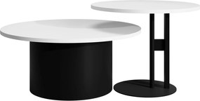 Τραπεζάκια Σαλονιού Monar-Λευκό - Μαύρο