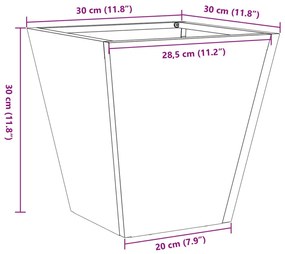 Ζαρντινιέρα Κήπου Λαδί 40x40x40 εκ. από Ατσάλι - Πράσινο