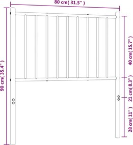 vidaXL Ανταλλακτικό κεφαλάρι Λευκό 75 εκ. Μεταλλικό