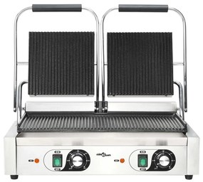 vidaXL Τοστιέρα Διπλή Ραβδωτή Panini 3600 W 57 x 30,5 x 20 εκ.